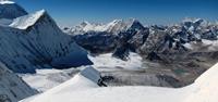 Looking out to Honku Valley and Mera Peak from around 6700 on Baruntse